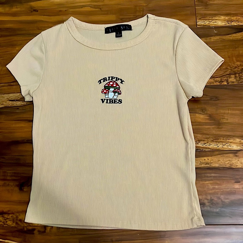 Cream faded rose shirt